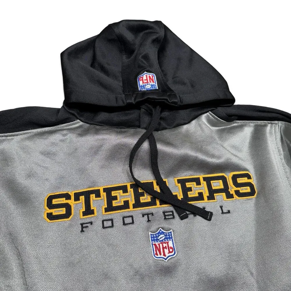 Y2K Reebok Pittsburgh Steelers NFL Logo Hoodie Sweatshirt - Picture 3 of 7